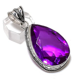 Rare Pink Amethyst Stone Pendant, Gemstone Pendant, Sterling Silver Pendants"