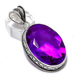 Pink Amethyst Gemstone Pendant, Sterling Silver Pendants, Pendant for her"