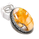 Natural Mookaite Gemstone Pendant, Handmade Sterling Silver Pendant"