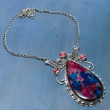 Necklace Natural Multi Labradorite,Kunzite Gemstone 925 Sterling Silver