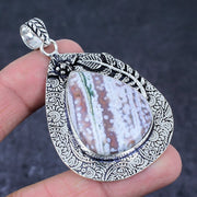 Natural Ocean Jasper Gemstone Pendant, Handmade Sterling Silver Pendant"