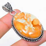 Natural Malinga Jasper Gemstone Pendant, Sterling Silver Pendant"